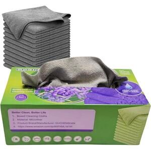 11x11 Inch Reusable Microfiber Cleaning Cloths, Scratch-Free & Washable
